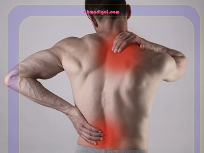 گرفتگی عضلات کمر و ناحیه دردناک ستون فقرات پایین